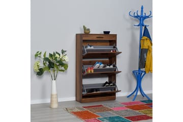 Skoskåp 75x128 cm - Valnöt - Products - Förvaring - Skåp - Förvaringsskåp