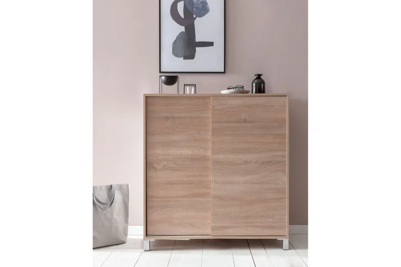 Skoskåp Wohnling melaminbelagd MDF, skjutdörrar, för 20 par Sonoma - Sonoma - Products - Förvaring - Skåp - Förvaringsskåp