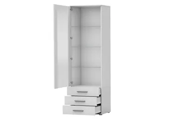 Soho Smalt Vitrinskåp RGB LED Belysning 41 cm djup 60 cm bred 192 cm hög Mörkt Trä Glas - Svart - Products - Förvaring - Skåp - Vitrinskåp