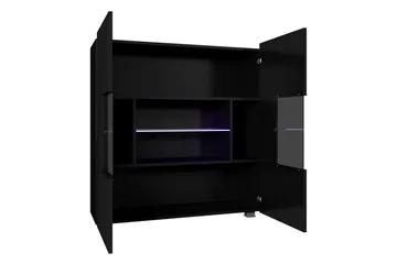 Tessan Vitrinskåp 100x35x107 cm - Svart/Vit Led-Belysning - Products - Förvaring - Skåp - Vitrinskåp