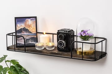 Lindern Vägghylla 15x60 cm - Svart/Valnöt - Products - Förvaring - Småförvaring - Väggförvaring