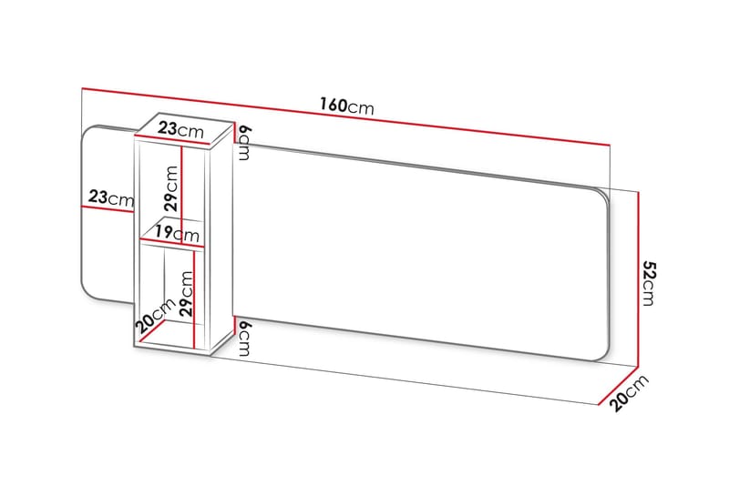 Zalricus Vägghylla 160 cm - Beige - Products - Förvaring - Småförvaring - Väggförvaring