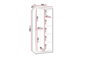 Tallmo Garderob m. Spegel 100x200 cm - Products - Förvaring - Garderober & garderobssystem