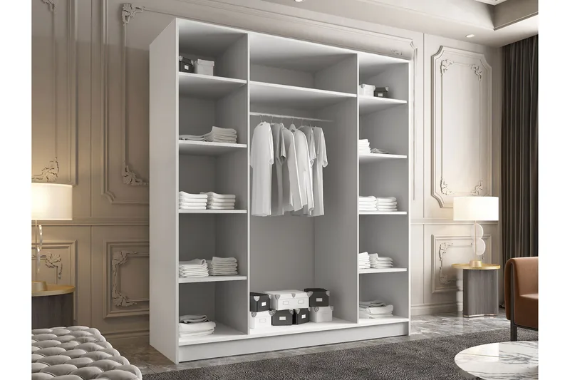 Vadstena Garderob med Spegel 200 cm - Svart - Products - Förvaring - Garderober & garderobssystem