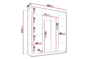 Vadstena Garderob med Spegel 200 cm - Svart - Products - Förvaring - Garderober & garderobssystem
