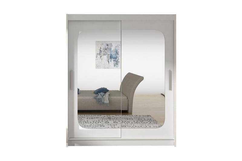 West Garderob 150x58x200 cm LED-belysning, Vit