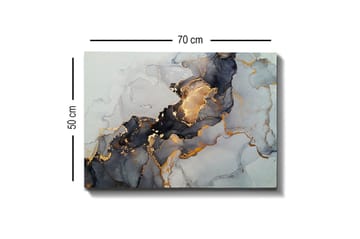 Canvastavla - Abstrakt komposition med svarta och gyllene inslag - Svart / Guld / Grå - Products - Inredning - Tavlor & posters - Canvastavla