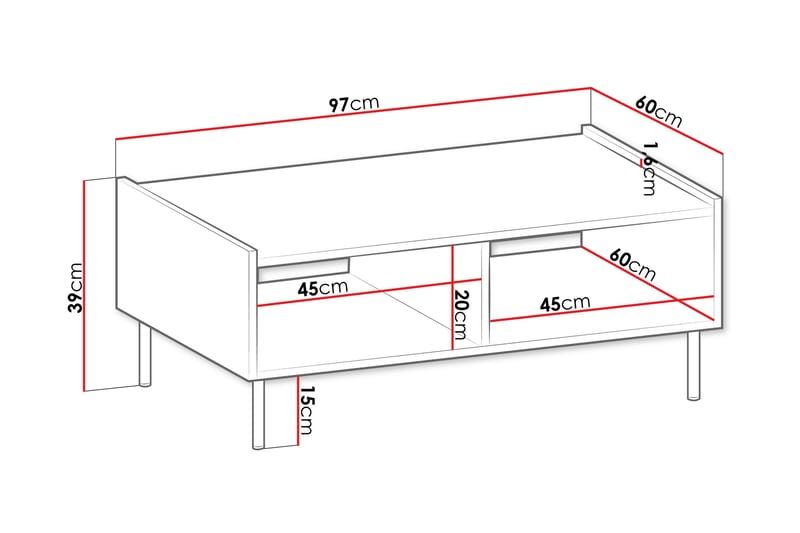 Akihito Soffbord 97 cm - Brun - Products - Möbler - Bord & matgrupp - Soffbord