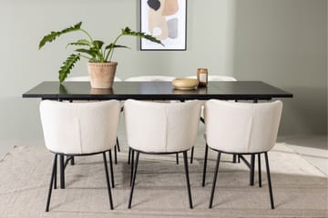 Astrid Matgrupp 200 cm Rektangulär med 6 Edina Stolar - Svart - Products - Möbler - Bord & matgrupp - Matgrupp