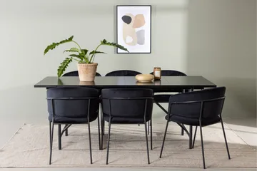 Astrid Matgrupp 200 cm Rektangulär med 6 Selma Stolar - Svart - Products - Möbler - Bord & matgrupp - Matgrupp