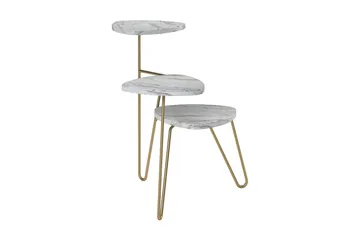 Athena Sidobord 55 cm Marmorlook/Vit/Mässing - Novogratz - Products - Möbler - Bord & matgrupp - Avlastningsbord & sidobord - Brickbord & småbord