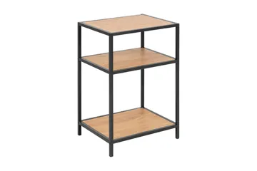 Hasslevik Sängbord 35 cm med Förvaring Hyllor - Natur/Svart - Products - Möbler - Bord & matgrupp - Avlastningsbord & sidobord - Sängbord & nattduksbord