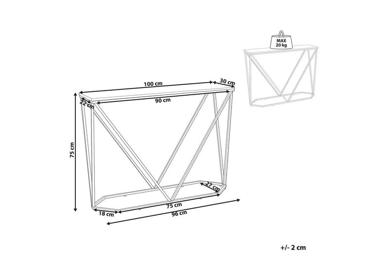 Konsolbord Hazen Vitt, guld - Vitt, guld - Products - Möbler - Bord & matgrupp - Avlastningsbord & sidobord - Konsolbord & hallbord