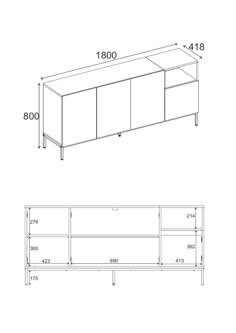 Morlen Konsol 180x80x41,8 cm - Santstone och naturlig ek - Products - Möbler - Bord & matgrupp - Avlastningsbord & sidobord - Konsolbord & hallbord
