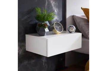 Sängbord Wohnling med låda f ör väggmontering, svävande utseende Vit - Vit - Products - Möbler - Bord & matgrupp - Avlastningsbord & sidobord - Sängbord & nattduksbord