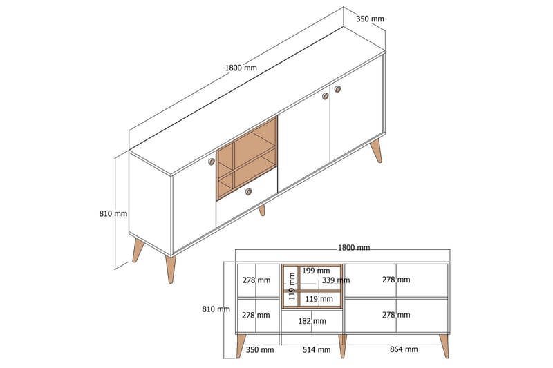 Scone Konsollbord 180 cm - Cream - Products - Möbler - Bord & matgrupp - Avlastningsbord & sidobord - Konsolbord & hallbord