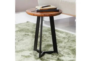 Sido bord Wohnling massivt trä svart metallram rund 35 cm, industriell loftstil 45 cm - 45 cm - Products - Möbler - Bord & matgrupp - Avlastningsbord & sidobord - Brickbord & småbord