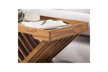 Sido bord Wohnling Rustik massivt trä hopfällbar korsbensdesign lantligt - Products - Möbler - Bord & matgrupp - Avlastningsbord & sidobord - Brickbord & småbord