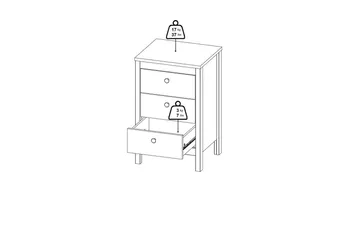 Vallvidera Sängbord 44 cm - Beige - Products - Möbler - Bord & matgrupp - Avlastningsbord & sidobord - Sängbord & nattduksbord