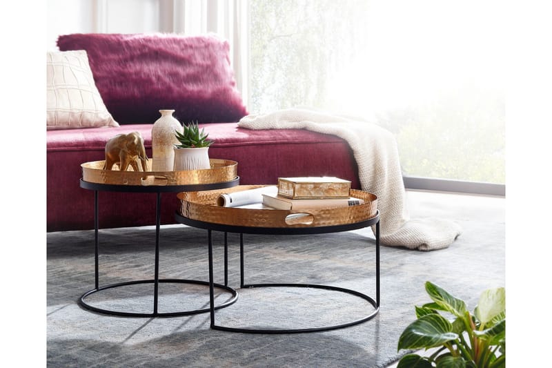 Wilhem Satsbord 46 cm Rund - Guld - Products - Möbler - Bord & matgrupp - Avlastningsbord & sidobord - Satsbord