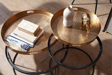 Wilhem Sidobord 33 cm Rund - Guld - Products - Möbler - Bord & matgrupp - Avlastningsbord & sidobord - Brickbord & småbord