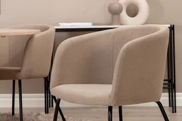 Biana Matgrupp 110 cm Rund inkl 4 Berita Stolar - Beige/Svart - Products - Möbler - Bord & matgrupp - Matgrupp