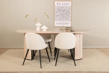 Biana Matgrupp 200 cm Oval inkl 4 Valera Manchesterstolar - Beige/Svart/Beige - Products - Möbler - Bord & matgrupp - Matgrupp