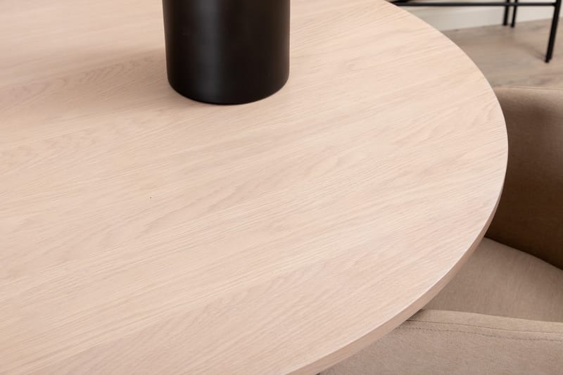 Bianca Matgrupp 110 cm Rund med 4 Berit stolar - Beige - Products - Möbler - Bord & matgrupp - Matgrupp