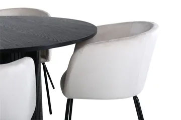 Bianca Matgrupp 110 cm Rund med 4 Berit stolar - Beige - Products - Möbler - Bord & matgrupp - Matgrupp