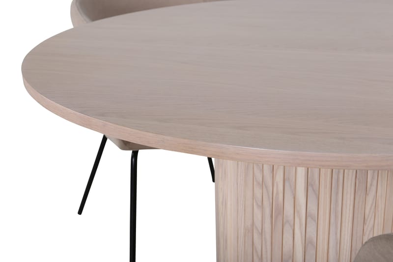 Bianca Matgrupp 110 cm Rund med 4 Berit stolar - Beige - Products - Möbler - Bord & matgrupp - Matgrupp
