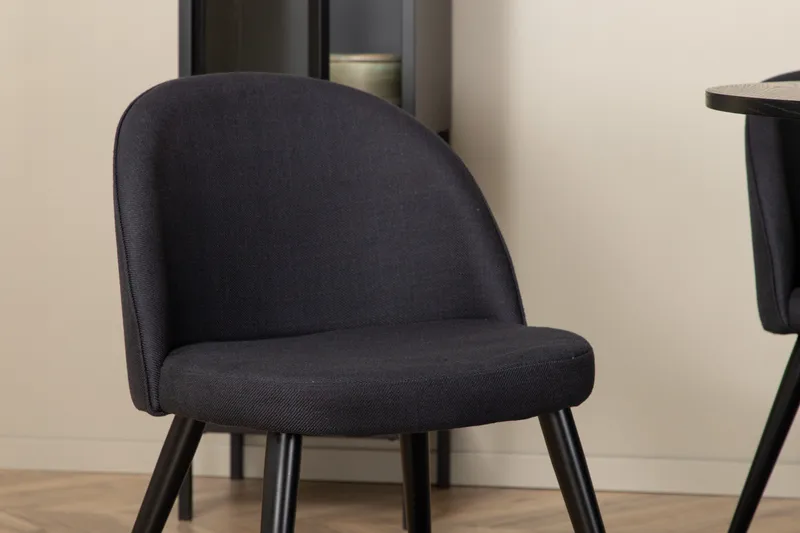 Bianca Matgrupp 110 cm Rund med 4 Velvet stolar - Svart - Products - Möbler - Bord & matgrupp - Matgrupp