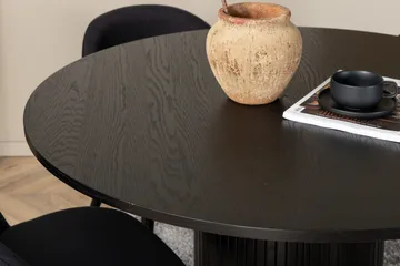 Bianca Matgrupp 110 cm Rund med 4 Velvet stolar - Svart - Products - Möbler - Bord & matgrupp - Matgrupp