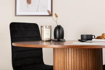 Bianca Matgrupp 110 cm Rund med 4 Windu Lyx stolar - Svart - Products - Möbler - Bord & matgrupp - Matgrupp