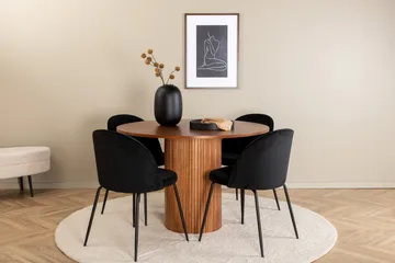 Bianca Matgrupp 110 cm Rund med 4 Wrinkles stolar - Svart - Products - Möbler - Bord & matgrupp - Matgrupp