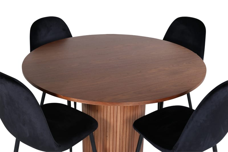 Bianca Matgrupp 110 cm Rund med 4 Polar stolar - Svart - Products - Möbler - Bord & matgrupp - Matgrupp