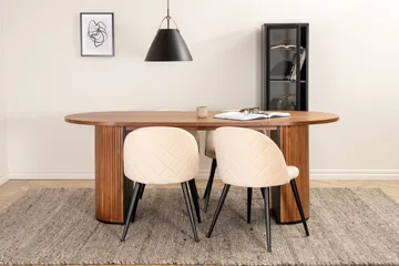Bianca Matgrupp 200 cm Oval med 4 Velvet stolar - Svart - Products - Möbler - Bord & matgrupp - Matgrupp