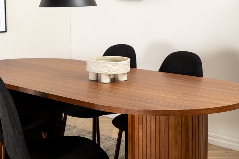 Bianca Matgrupp 200 cm Oval med 6 Polar stolar - Svart - Products - Möbler - Bord & matgrupp - Matgrupp