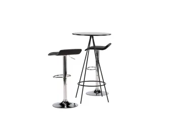 Bistro Matgrupp 60 cm Rund med 2 Jonna stolar - Svart - Products - Möbler - Bord & matgrupp - Matgrupp