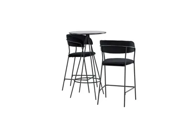Bistro Matgrupp 60 cm Rund med 2 Lui stolar - Svart - Products - Möbler - Bord & matgrupp - Matgrupp