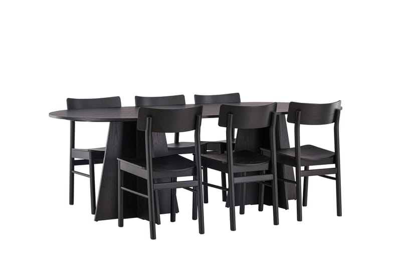 Bootcut Matgrupp + 6 stolar - Svart - Products - Möbler - Bord & matgrupp - Matgrupp