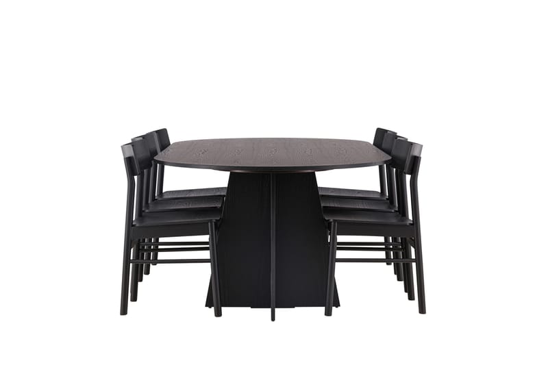 Bootcut Matgrupp + 6 stolar - Svart - Products - Möbler - Bord & matgrupp - Matgrupp