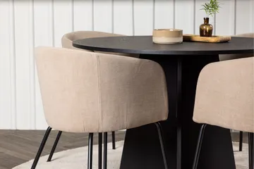 Bootcut Matgrupp 110 cm Rund med 4 Berit stolar - Beige - Products - Möbler - Bord & matgrupp - Matgrupp