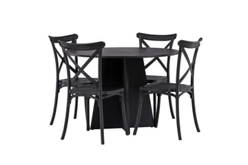 Bootcut Matgrupp 110 cm Rund med 4 Crosett stolar - Svart - Products - Möbler - Bord & matgrupp - Matgrupp