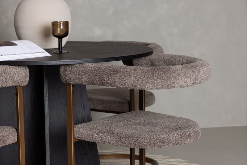 Bootcut Matgrupp 110 cm Rund med 4 Morning stolar - Svart - Products - Möbler - Bord & matgrupp - Matgrupp