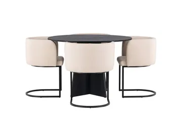 Bootcut Matgrupp 110 cm Rund med 4 Simrishman stolar - Beige - Products - Möbler - Bord & matgrupp - Matgrupp