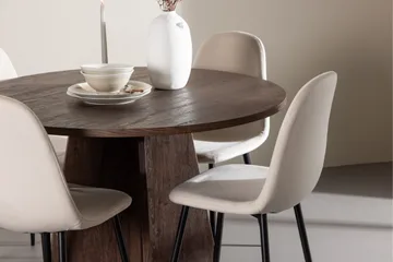 Bootcut Matgrupp 110 cm Rund med 4 Polar stolar - Mocca/Beige - Products - Möbler - Bord & matgrupp - Matgrupp