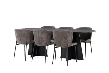 Bootcut Matgrupp 230 cm Oval med 6 Modesto stolar - Beige - Products - Möbler - Bord & matgrupp - Matgrupp