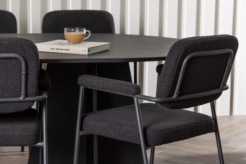 Bootcut Matgrupp 230 cm Oval med 6 Yesterday stolar - Svart - Products - Möbler - Bord & matgrupp - Matgrupp