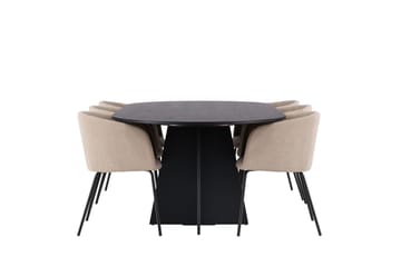 Bootcut Matgrupp 230 cm Rektangulär med 6 Berit stolar - Beige - Products - Möbler - Bord & matgrupp - Matgrupp