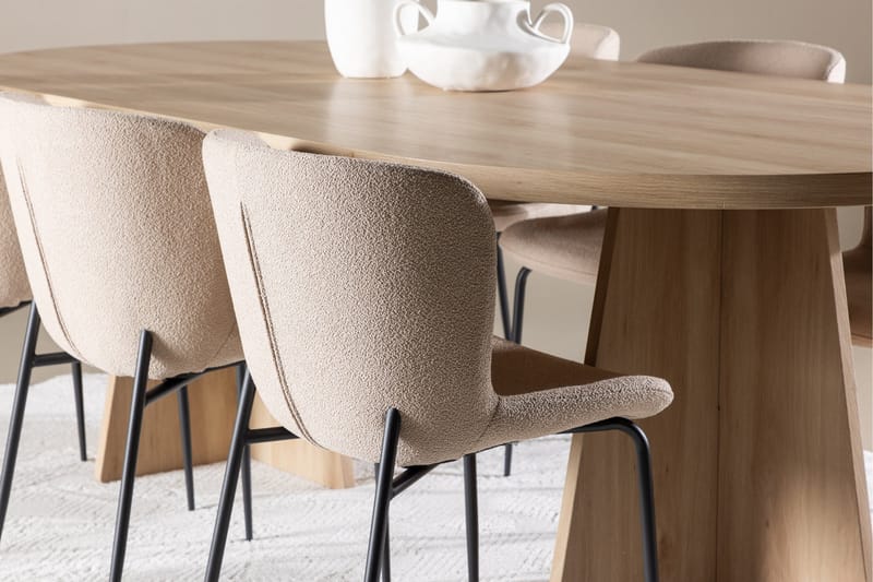 Bootcut Matgrupp 230 cm Rektangulär med 6 Modesto stolar - Whitewash/Beige - Products - Möbler - Bord & matgrupp - Matgrupp